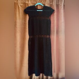 Handmade crochet little black dress